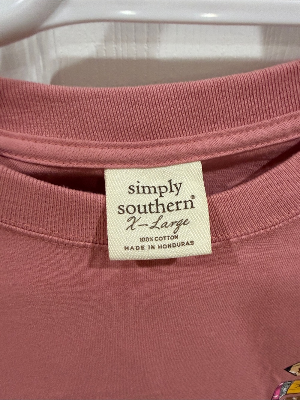 Simply Southern Long Sleeve Tee - Dusty Rose with Yellow Accent size extra large - Picture 3 of 8